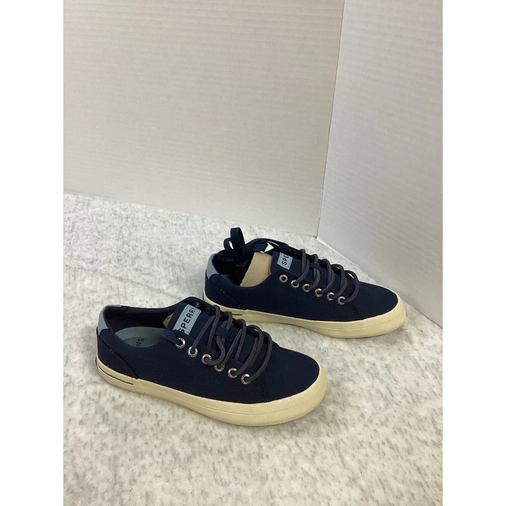 Sperry Mens Striper‎ II LTT SeaCycled Navy Canvas Sneakers STS25435 Size 4.5M
